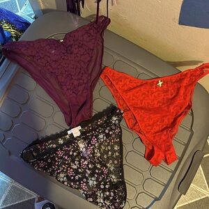 SAVAGE X FENTY CROTCHLESS LACE PANTIES (3 Pair for the price of 1) 🔥🔥🔥 NWOT